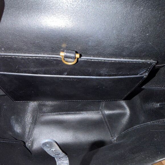 Aritzia Alxiliary Black Smooth Leather De Bray Backpack Book Bag Purse Women's - Picture 13 of 13